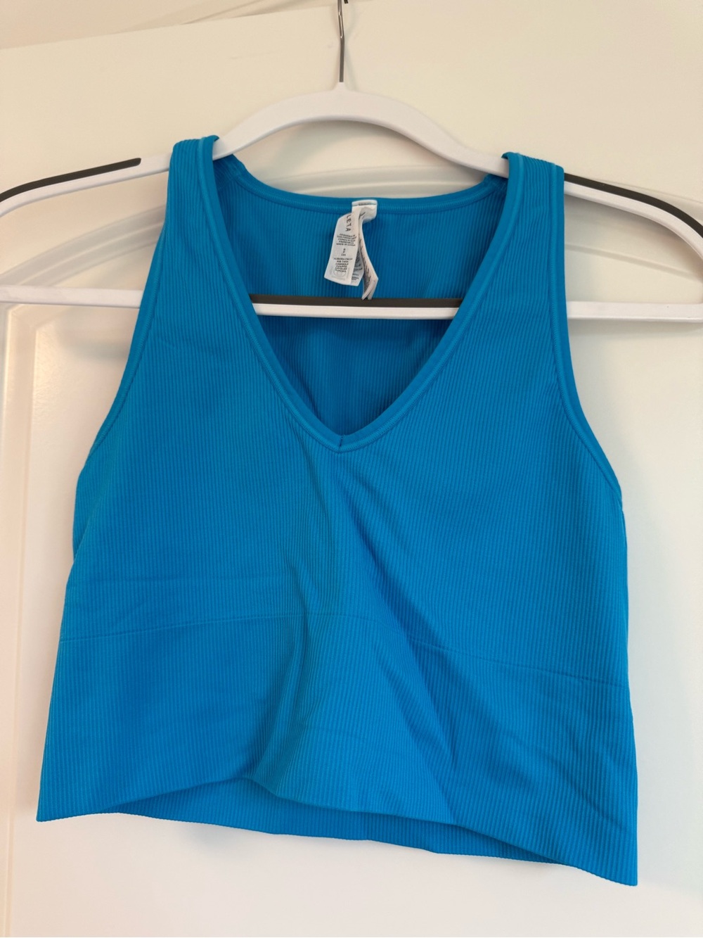 Small Athleta Aurora Seamless Crop Rib Tank Blue